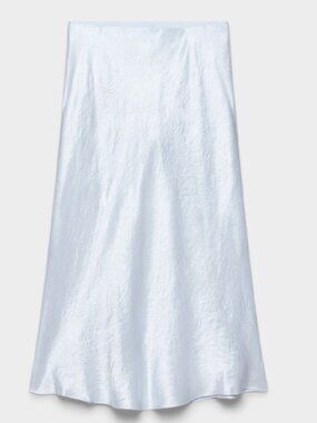 Aritzia Babaton Slip Satin Midi Skirt Glimmer Light Blue Limited Edition Size 14